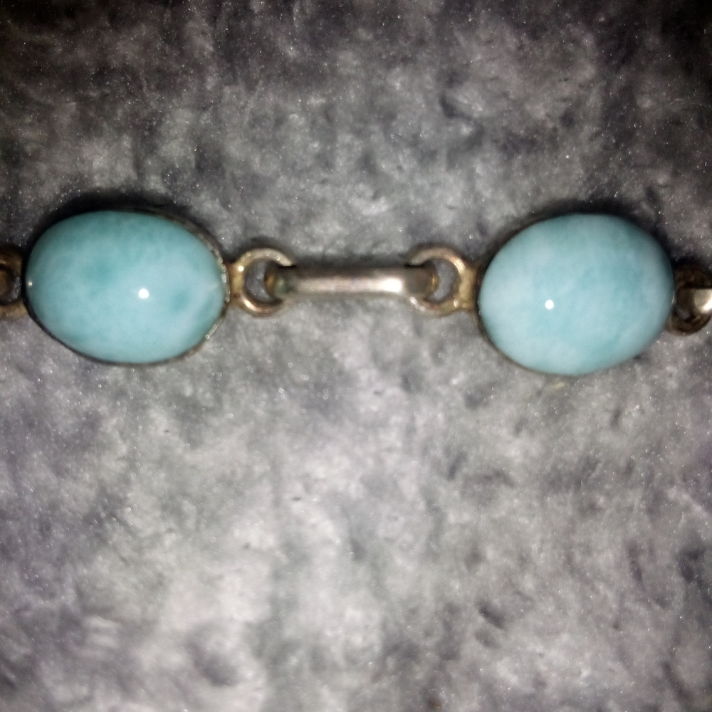 Beautiful Larimar Sterling Silver .925 Bracelet